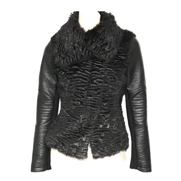 Guess Faux Fur Leather Jacket - Picture 1 of 7
